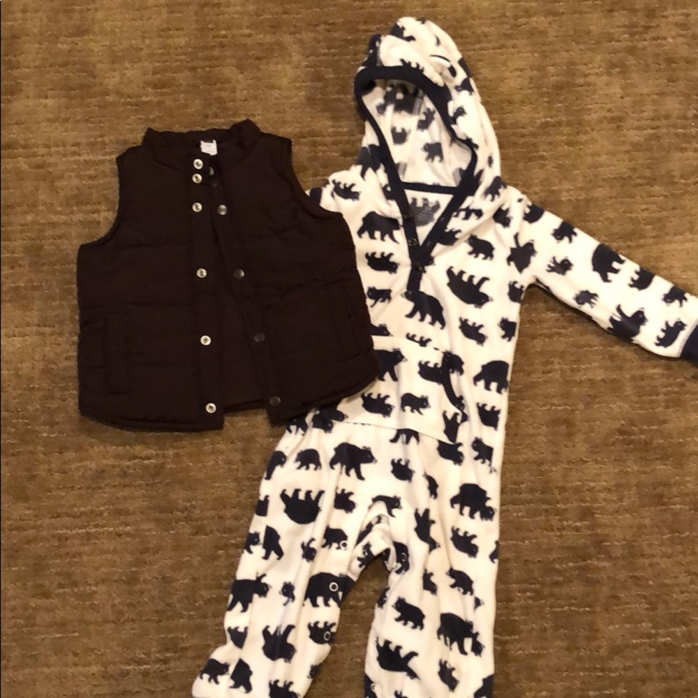 Baby Gap Vest & Carter’s fleece outfit